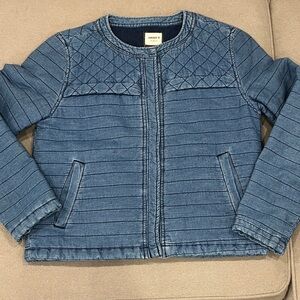 Forever 21 women Blue Quilted Jean Jacket